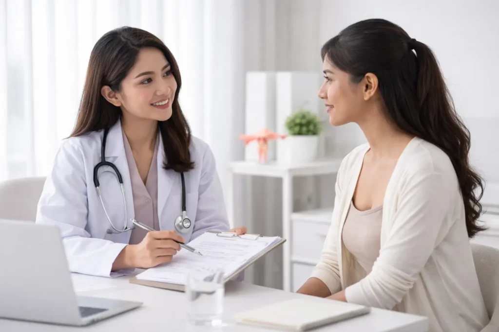 Hymenoplasty vs hymenorrhaphy consultation with gynecologist in private clinic