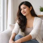 Mental side of labiaplasty represented by confident woman feeling comfortable and at ease